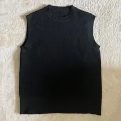 無印良品　軽くて型崩れしにくいクルーネックニットベスト ノースリーブ ブラック