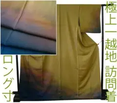 値下げ交渉ＯＫ！ロング寸 極上一越地 ぼかし染 訪問着 正絹 Ｂ６５１