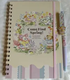 ディズニーシー ダッフィー＆フレンズ カムファインドスプリングボールペン＆ノート