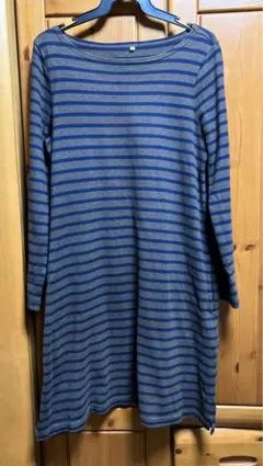 無印ボーダーチュニックワンピース