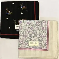 renoma 花柄ハンカチ 2枚セット