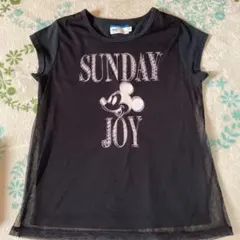 ディズニー　ミッキー　半袖　Tシャツ　黒