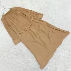 クローゼットストーリー ウエストリボンギャザーワンピース ジャガード きれカジ