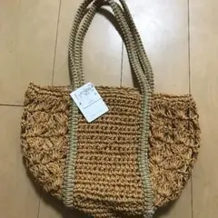 再値下げ　新品 未使用 アナザーエディション 麦わら素材バックのサムネイル