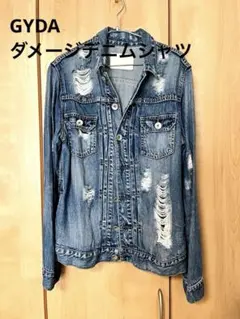 ダメージ加工　GYDA デニムシャツ　レディースシャツ