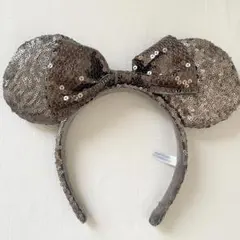 【美品 即発送】ディズニーランド シー ミニーカチューシャ スパンコールシルバー