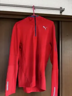 Puma 赤 ハーフジップ 長袖ジャージ