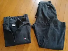 Champion フルジップ ジャケット スウェットパンツ セットアップ 黒 Mのサムネイル