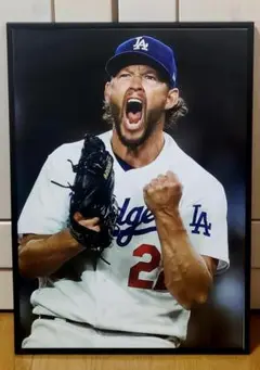 LAドジャース カーショーMLB！A3サイズポスターフレーム付き