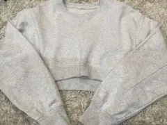 GU クロップドスウェット Sサイズ ライトグレー