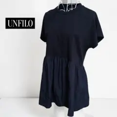 UNFILO★アンフィーロ★トップス★フレンチスリーブ★異素材切替★ペプラムのサムネイル