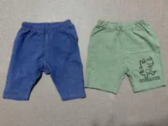 ユニクロ リラックスフィットレギンス 恐竜 半ズボン 80サイズ