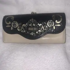 中古】ANNA SUI アナスイ 三つ折り財布 がま口 バラ 蝶々 - メルカリ