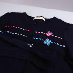 美品 ファミリア f dash カーディガン 130 黒 発表会やお稽古に◎