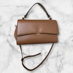 ワンハンドル2WAYショルダーバッグ/茶色