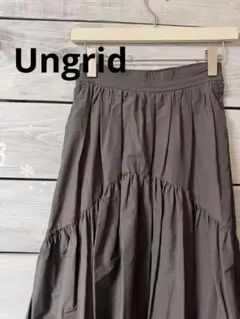 Ungrid ギャザーデザインスカート チャコールグレー