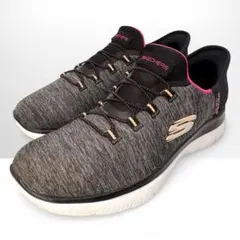 【美品】SKECHERS SLIP-INS 23cm 黒ピンク
