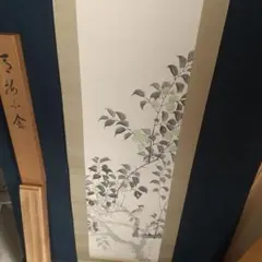 【真作】掛軸　川口栖香　桜　春景色　日本画　春の風情　花鳥画　共箱入　Y76 真作】掛軸 川口栖香 桜 春景色 日本画 春の風情 花鳥画 共箱入 Y76