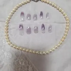 グラデーションパープルネイルチップ 10枚セット