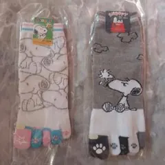 スヌーピー　靴下　 五本指ソックス 23〜25cm 　2足セット　レディース