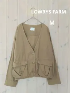 lowrys farm　ノーカラーミリタリージャケット　ベージュM　ローリーズ