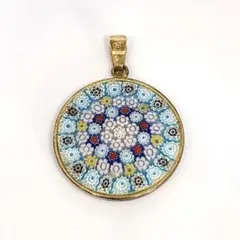 【希少・ヴィンテージ】ムラーノガラスミルフィオリペンダントトップ シルバー800