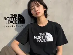 ノースフェイス 半袖 Tシャツ レディース M 黒 デカロゴ　ホログラムシール