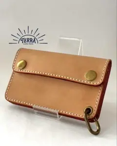 姫路レザー・手縫いミドルトラッカーウォレット／　メンズ　レディース本革財布