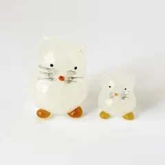 ガラス細工 猫 2体セット