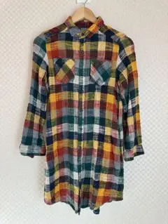 良品 マルチカラー チェック柄 ボタンアップシャツのサムネイル