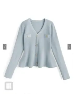 Vネックぺプラムニットトップス［lt114］