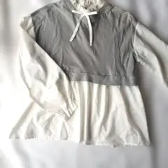 ポンポネット　160 フリルネック長袖カットソー