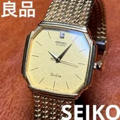 A195希少 稼動品 SEIKO DOLCE スクエア型　80年代のサムネイル