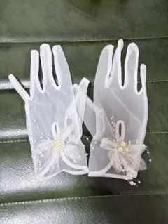 ホワイトシフォンウェディンググローブ