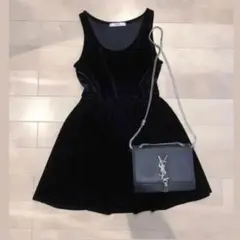 ベロア ワンピース black