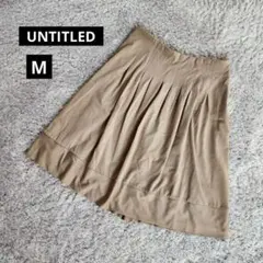 【アンタイトル】フレアスカート・プリーツスカート・上品・膝丈◇ブラウン【Ｍ】