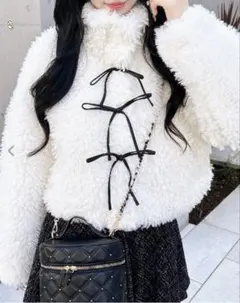 INGNI リボン付スタンドボアブルゾン