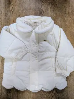 【新品】petit mainプティマイン　スカラップ中綿ジャケットホワイト80