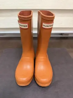 新品 HUNTER レインブーツ オレンジ - メルカリ