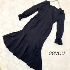 eeyou シースルーロングワンピース パフスリーブマーメイド M 韓国製