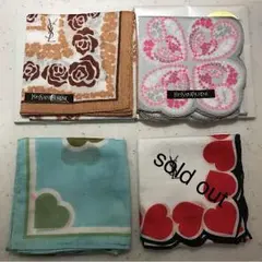 イブサンローラン ハンカチ 3枚セット 春物 レア柄 レア