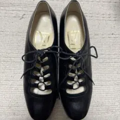 美品 FOOT LIFE yamamoto レースアップ 紐付きパンプス 牛革