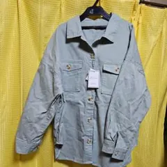 #ミントグリーン色、シャツジャケット#