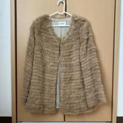 snidel ベージュ ファーコート ロング丈