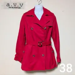 a.v.v（アー・ヴェ・ヴェ）トレンチコート サイズ38 レッド コラボ