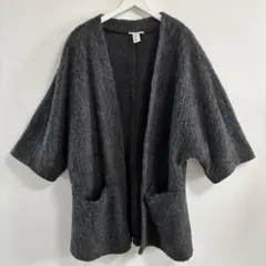 H&M グレー ロングカーディガン XS コーティガン　ジャケット ふわふわ起毛