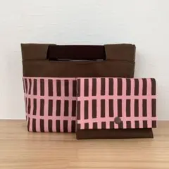 バッグインバッグ&ポーチ☆格子柄ブラウン