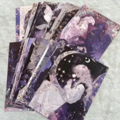 コラージュ　ペーパー　20枚　紫　セット　まとめ　素材　日記　紙もの　おすそ分け