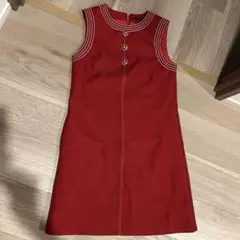 Saturdayclub ノースリーブワンピース レッド xxs(0サイズ相当)
