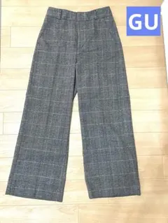 ストレートパンツ　グレー チェック柄 スラックス